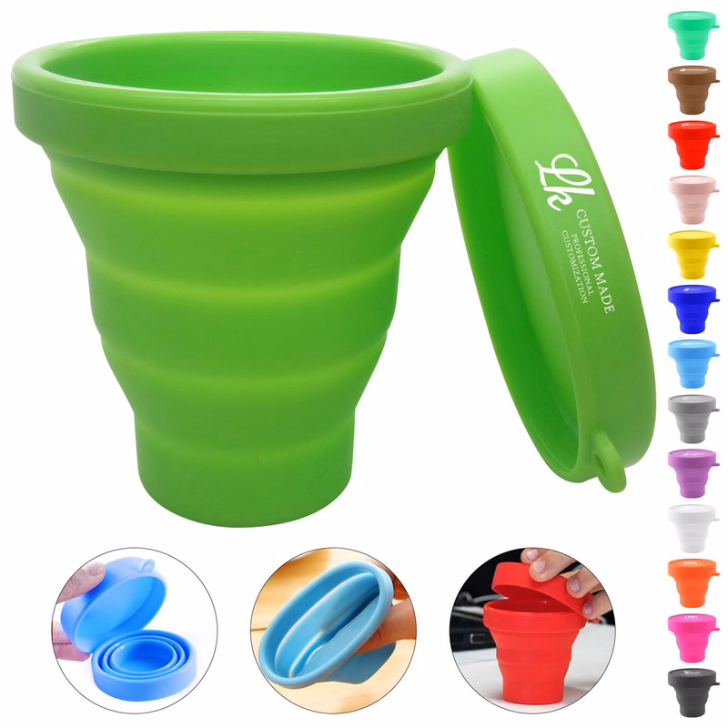 Silicone Collapsible Travel Cup With Lid