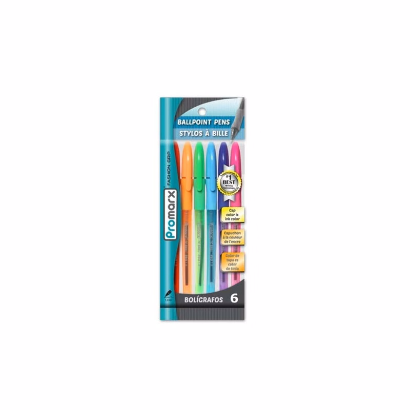Multicolor Ballpoint Pens - 6 Pack