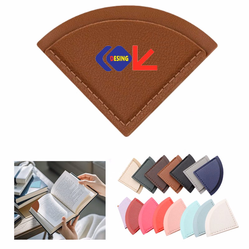 Faux Leather Corner Bookmark
