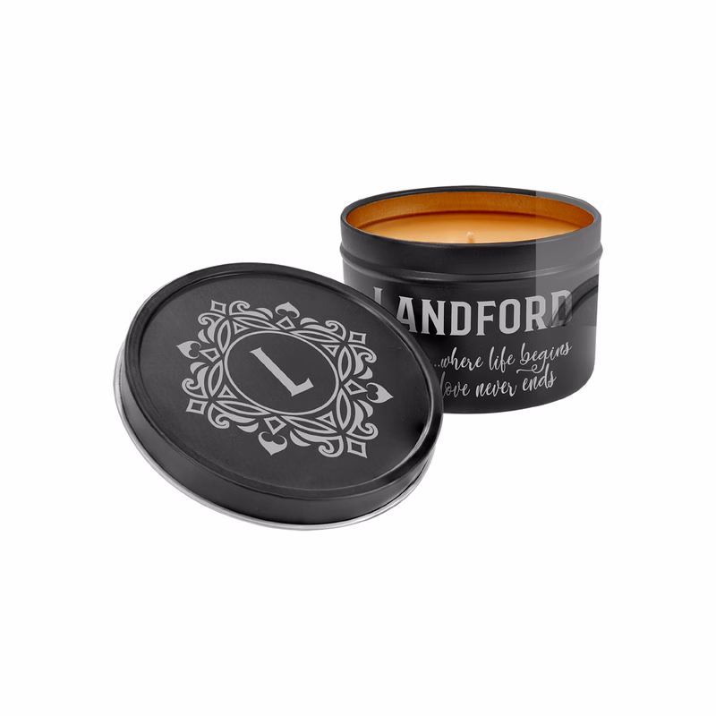 8oz Pumpkin Spice Candle in Black Metal Tin