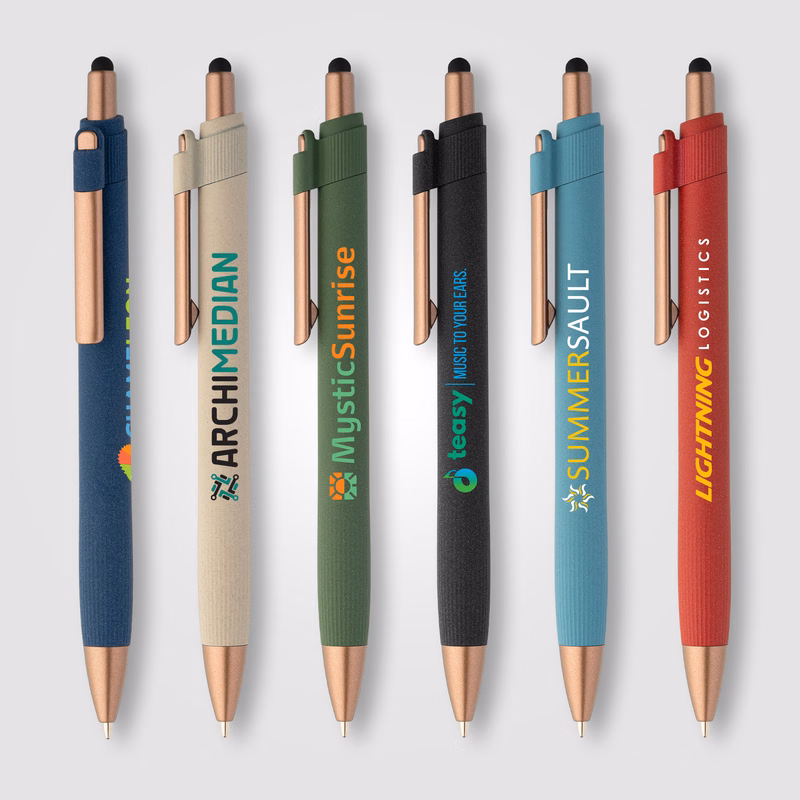 York Recycled Plastic Bronze Trim Stylus Ballpoint Pen