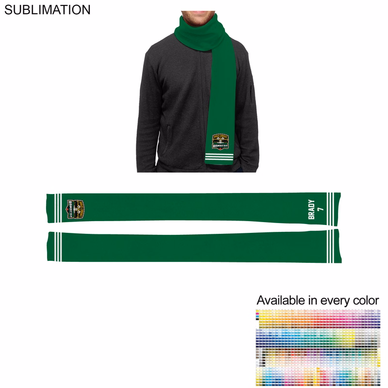 Team Scarf With Team logo (Included) And Personalization (Extra), 6x60, Sublimated 2 sides