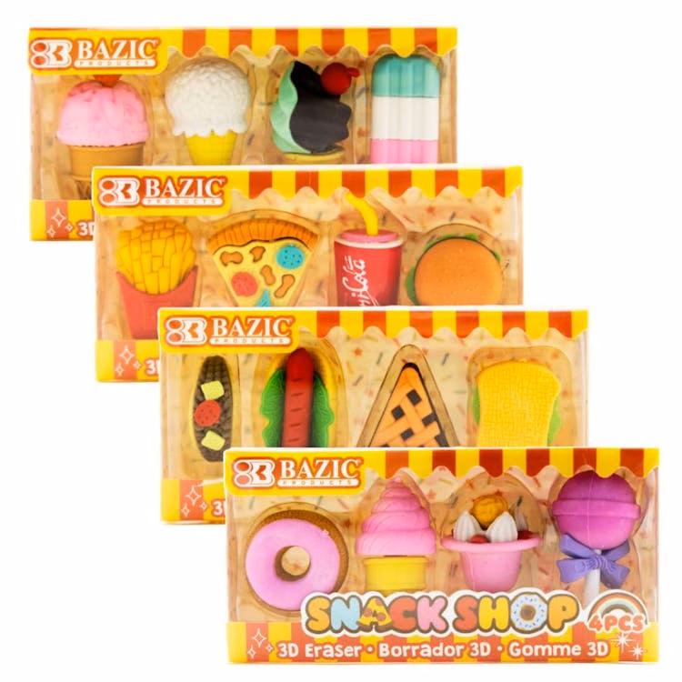 3D Eraser Sets - Snack Shop