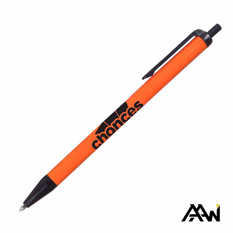 Value Slim Pen w/Glossy Colored Barrel - Matte Black Accent