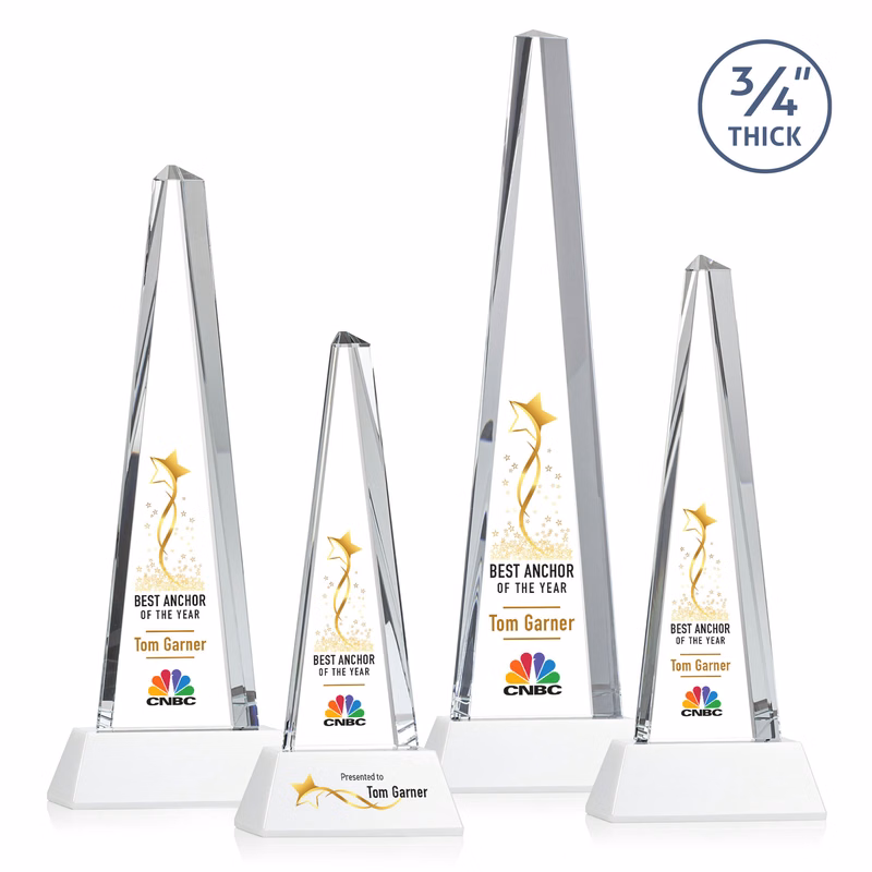 Majestic Tower VividPrint™ Award on Newhaven Base - White