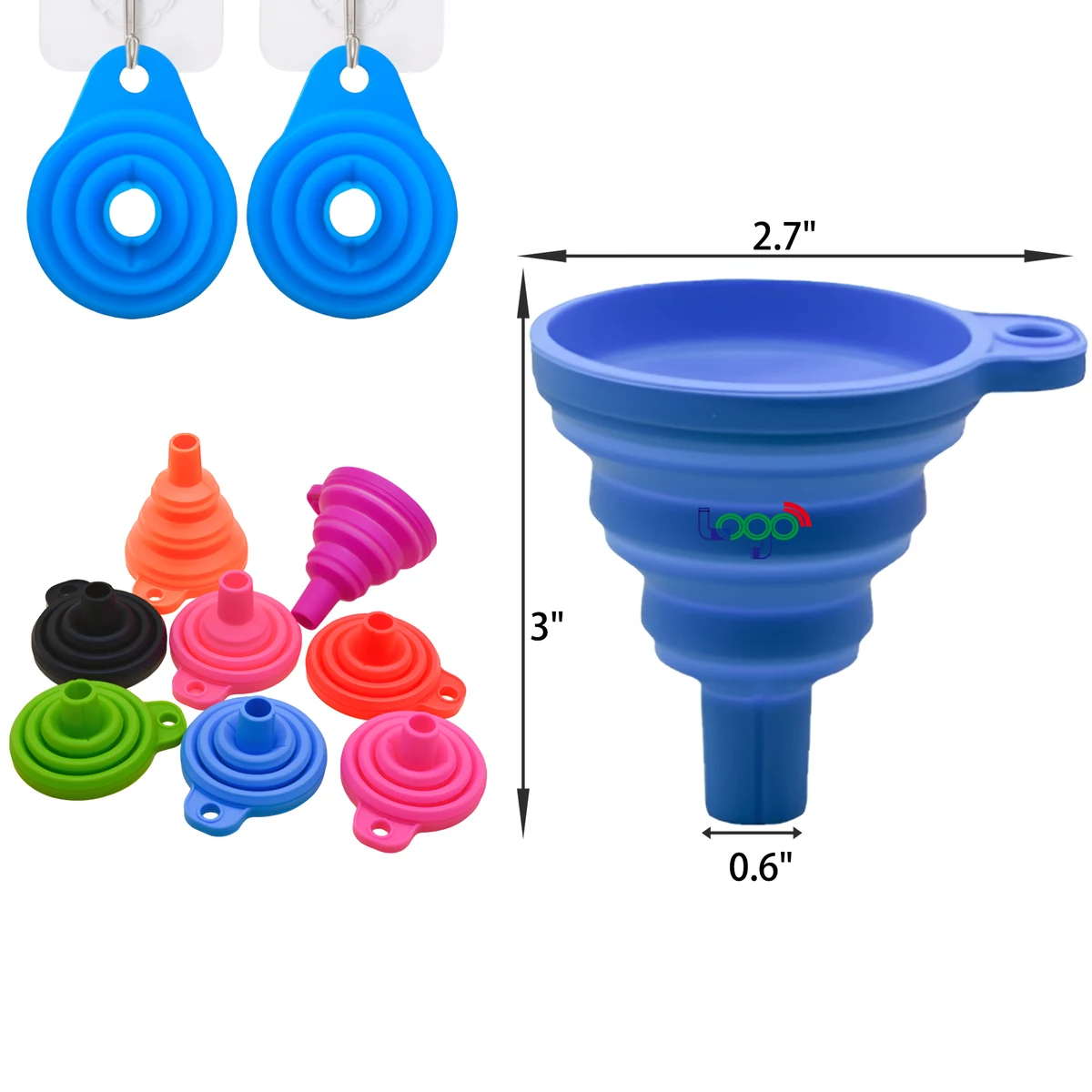 MOQ 50 PCS Flexible Folding Silicone Funnel 1