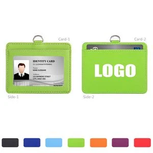 Horizontal Dual Side PU Leather Card Holder 1