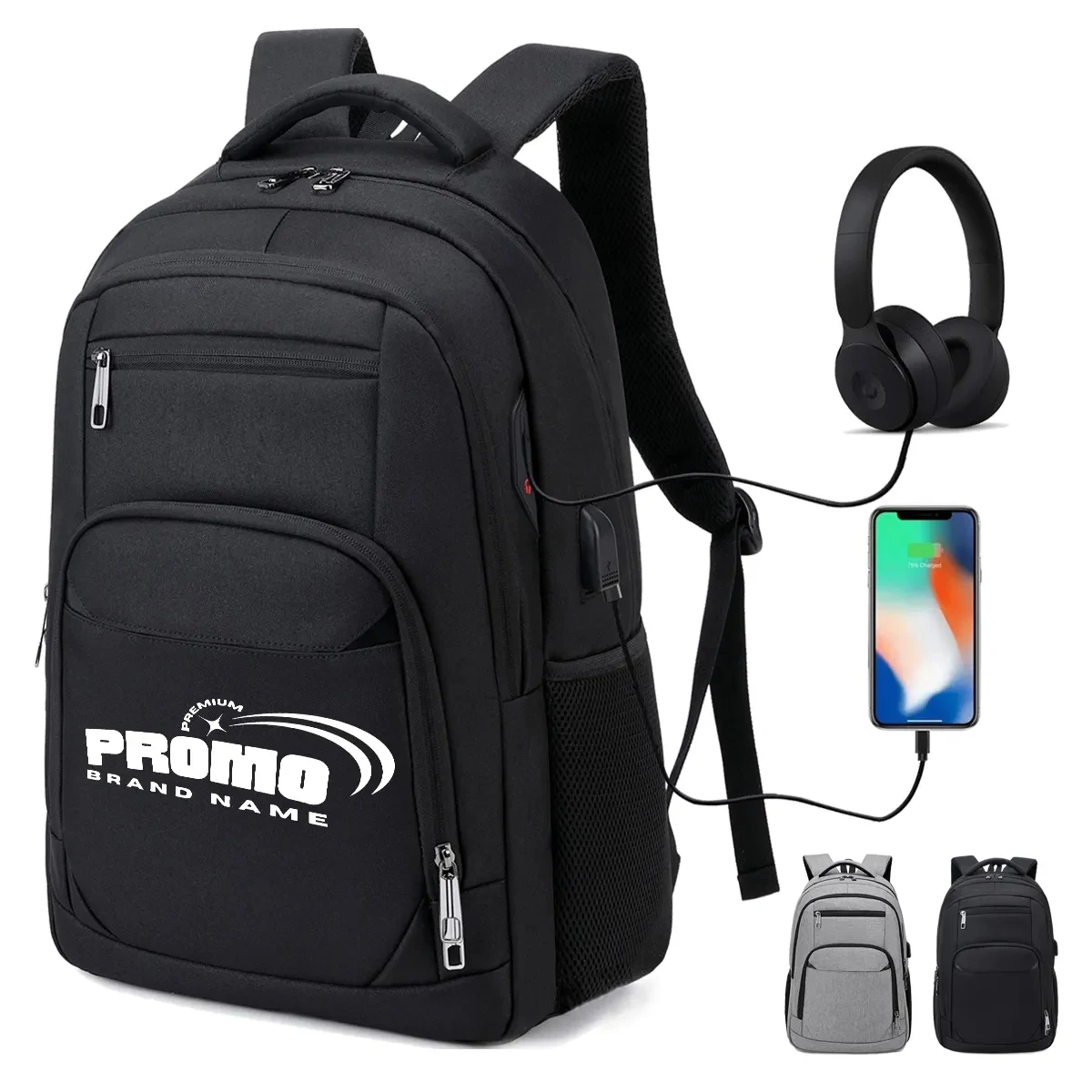 Large Capicity Travel Waterproof Laptop Backpack W/ USB Port 1