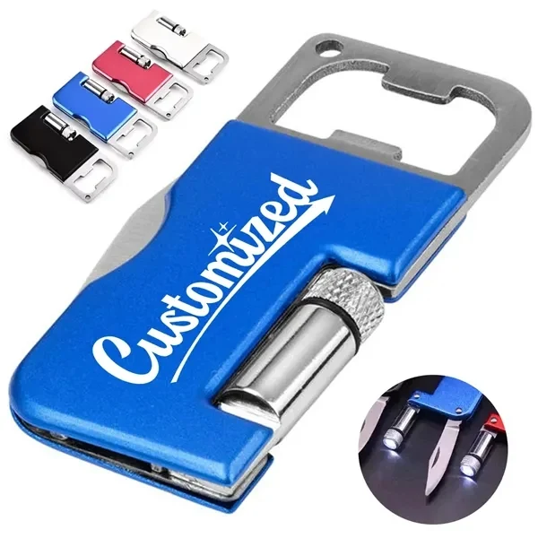 Custom Metal Multi Function Tool with Knife and LED Flashlight — Compact Outdoor Promo 1