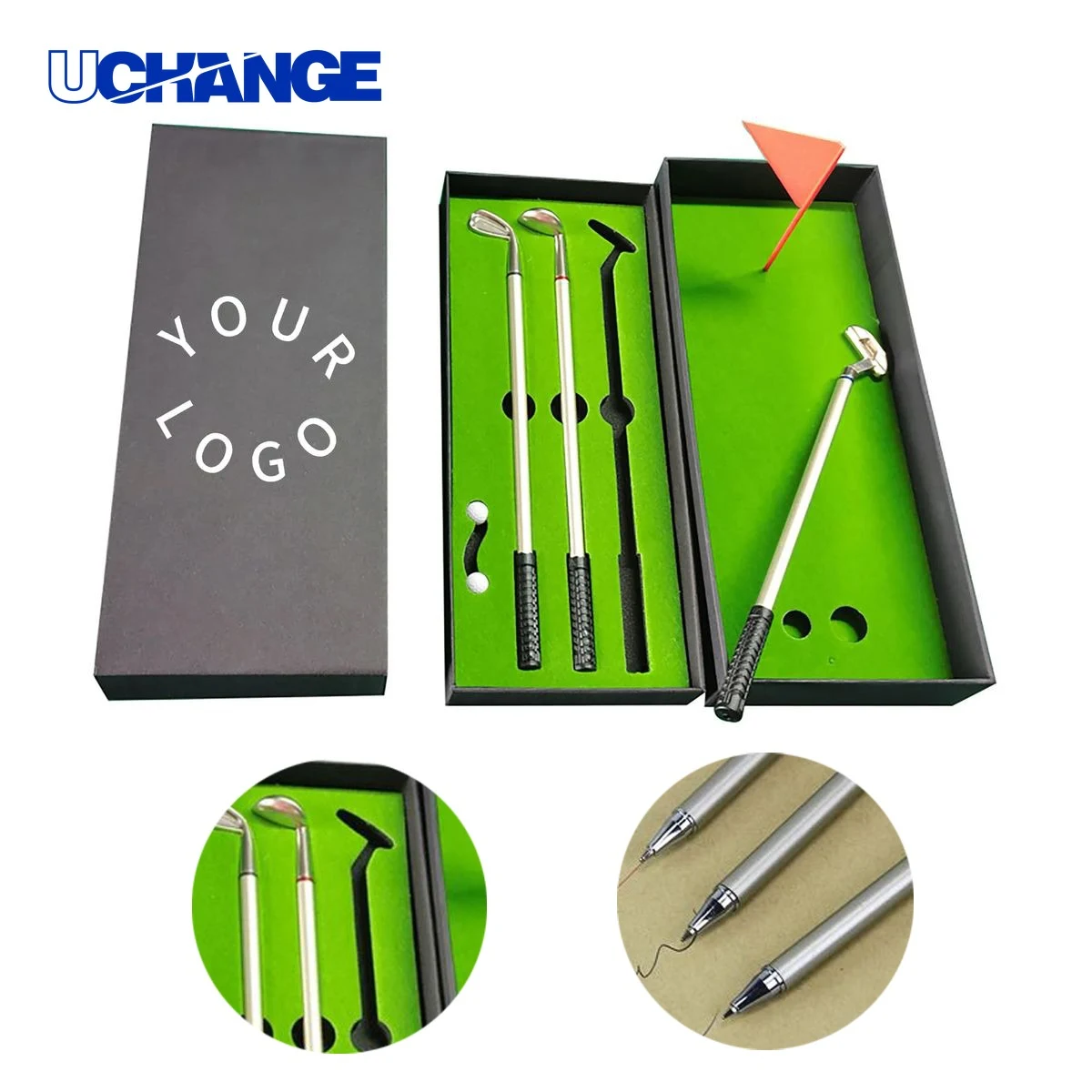 Golf Club Pen Gift Set Kit with Three Club Pens 1