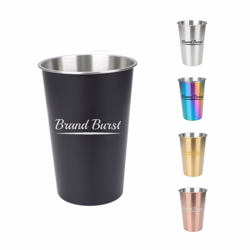 Black Stainless Steel Pint Cups