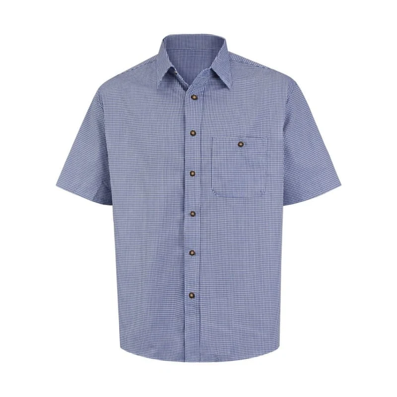 Red Kap Men's Mini-Plaid Uniform Short Sleeve Shirt - SP84 1