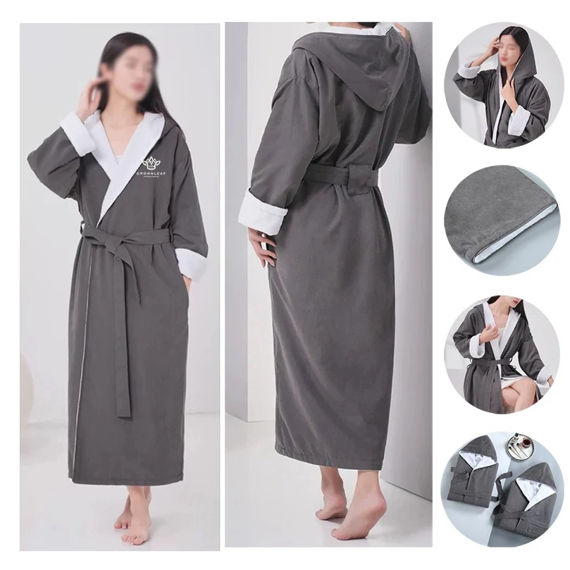 Unisex Plush Lined Microfiber Bath Robe 1