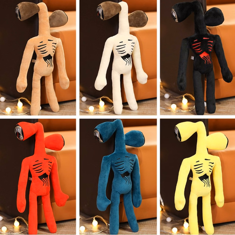 Police Siren Head Plush Toy Cartoon Monster Soft Fabric Text