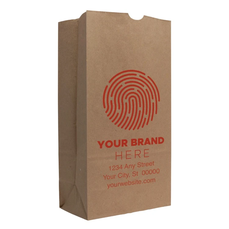 One Color 1-Sided SOS Kraft Paper Bags (7.125" x 13.9375" x 4.375") 1