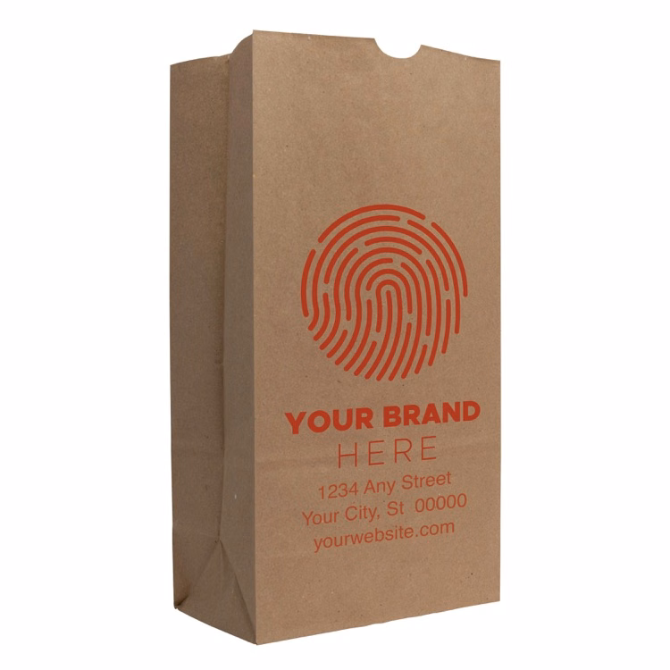One Color 1-Sided SOS Kraft Paper Bags (7.125" x 13.9375" x 4.375")