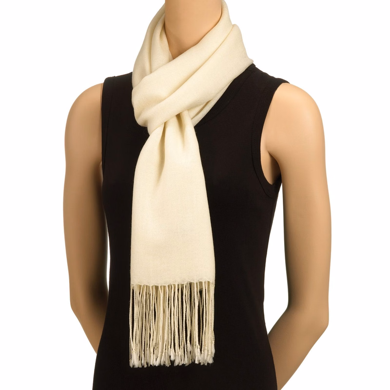 Ivory White Acrylic Pashmina
