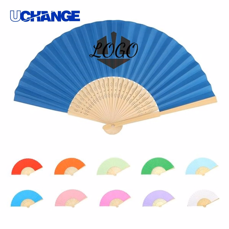 Bamboo Rib Folding Paper Hand Fan Tool