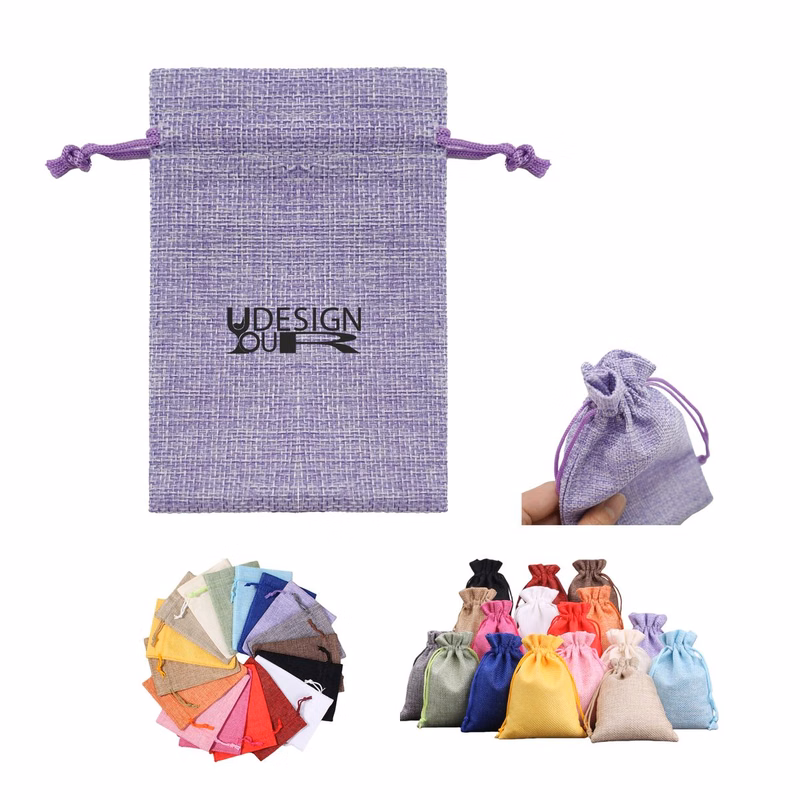 Drawstring Burlap Bag Jewelry Pouch