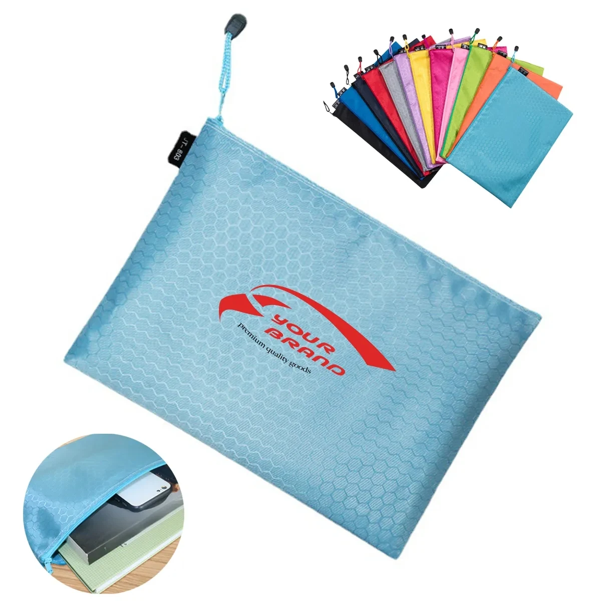 File Waterproof Thick Canvas Zipper Stationery Bag 1