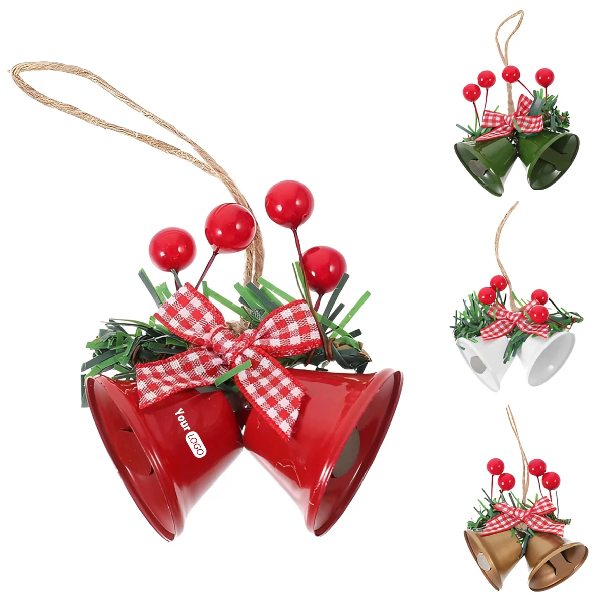 Iron Christmas Day Decoration With Double Horn Bells 1