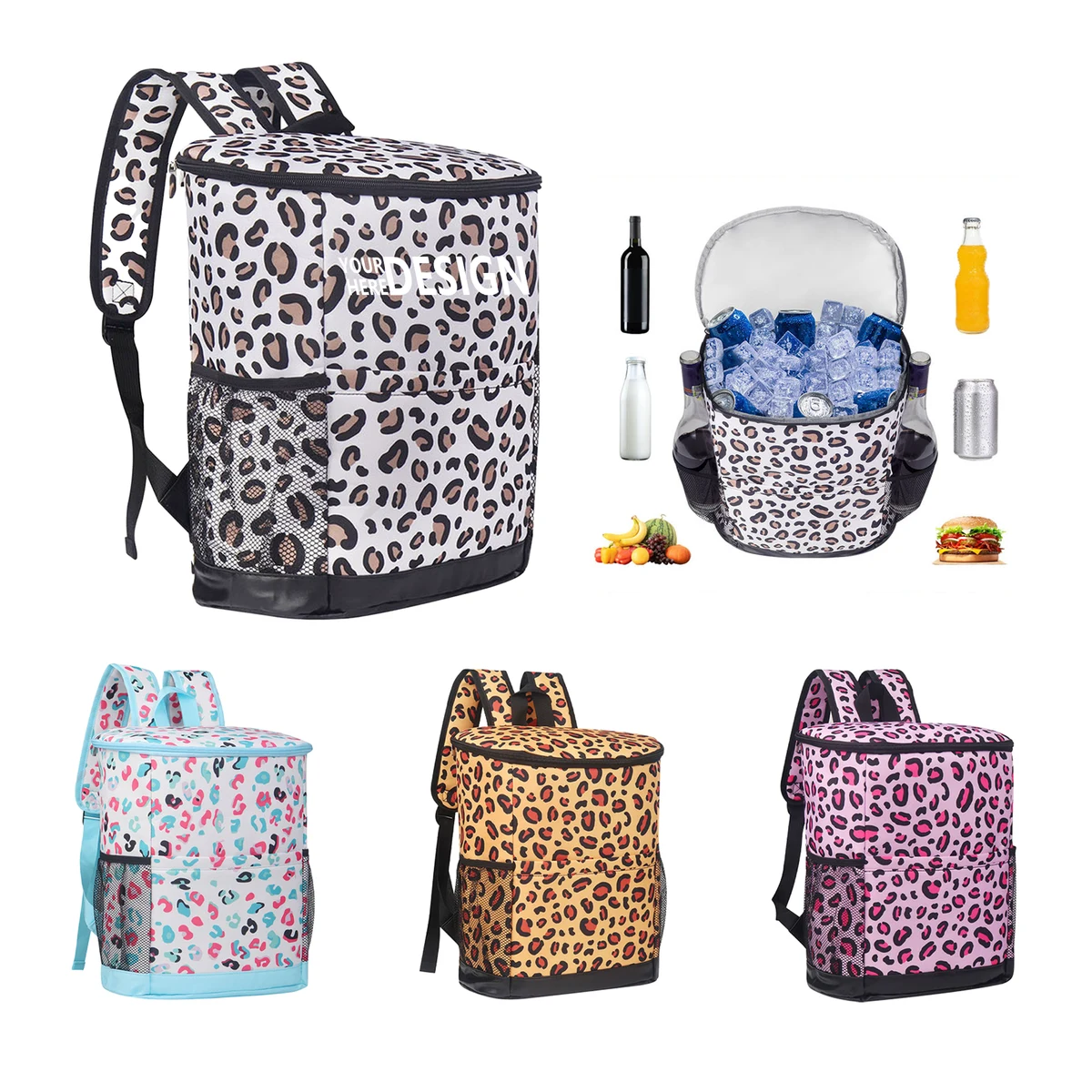 Oxford Leopard Backpack with Ice Pack for Outdoor Use 1