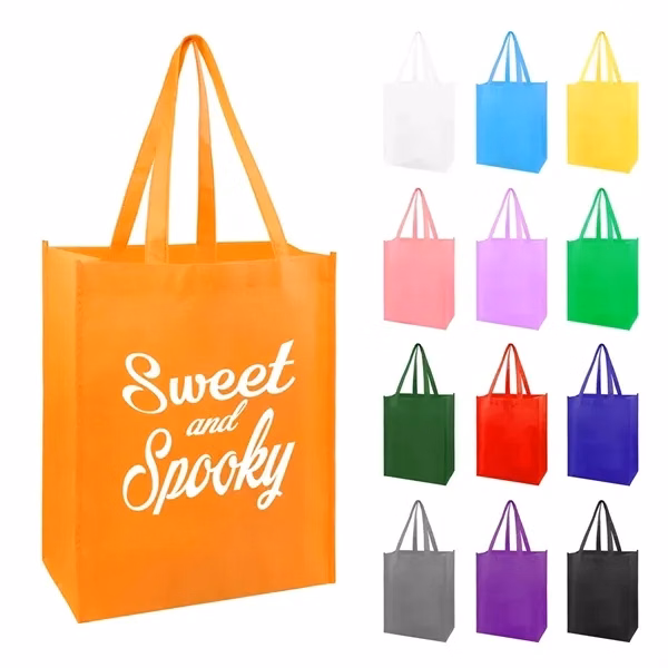 Custom 8x10 Non-Woven Tote Bag with Reinforced Handles — Trade Show Giveaway