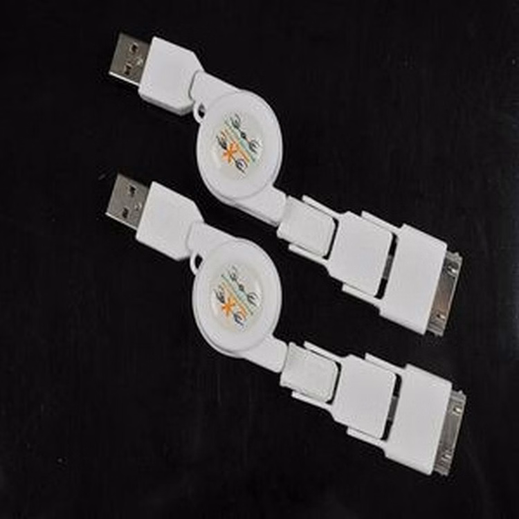 Phone USB Charger With Retractable Cord