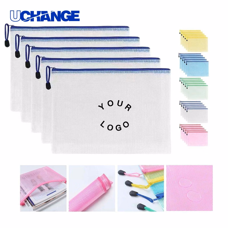 PVC A4 Zipper File Bag Clear Waterproof