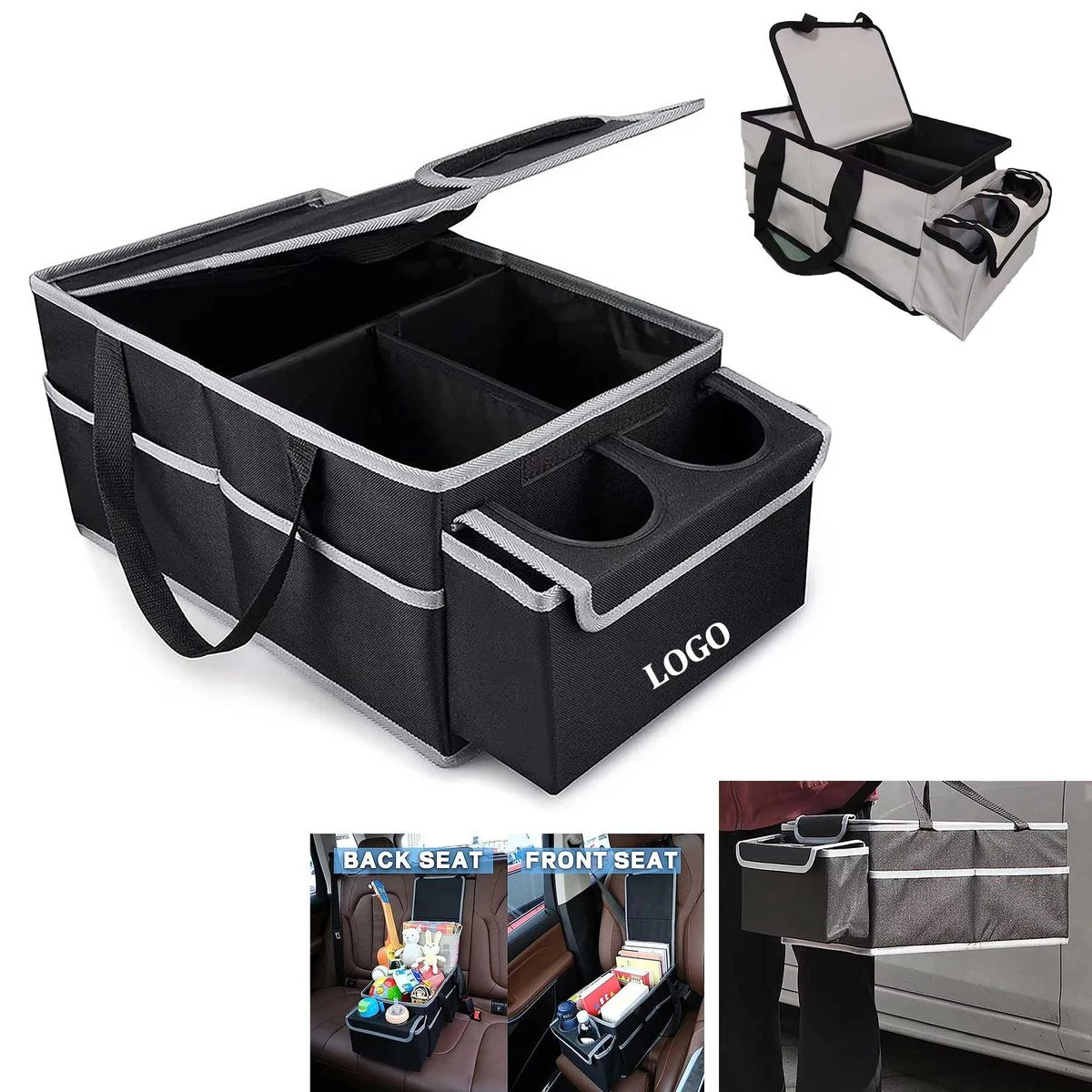 Multi Compartment Foldable Car Seat Storage Bag 1