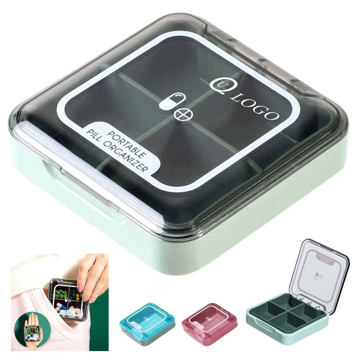 4 Compartments Pill Case 1