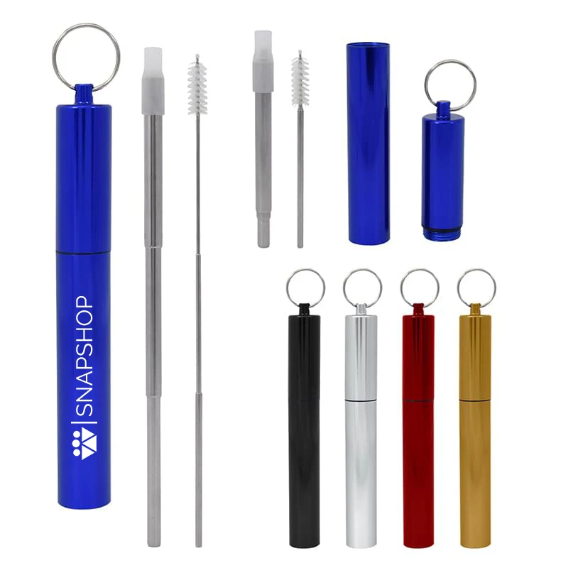 Telescopic Stainless Steel Straw Kit 1