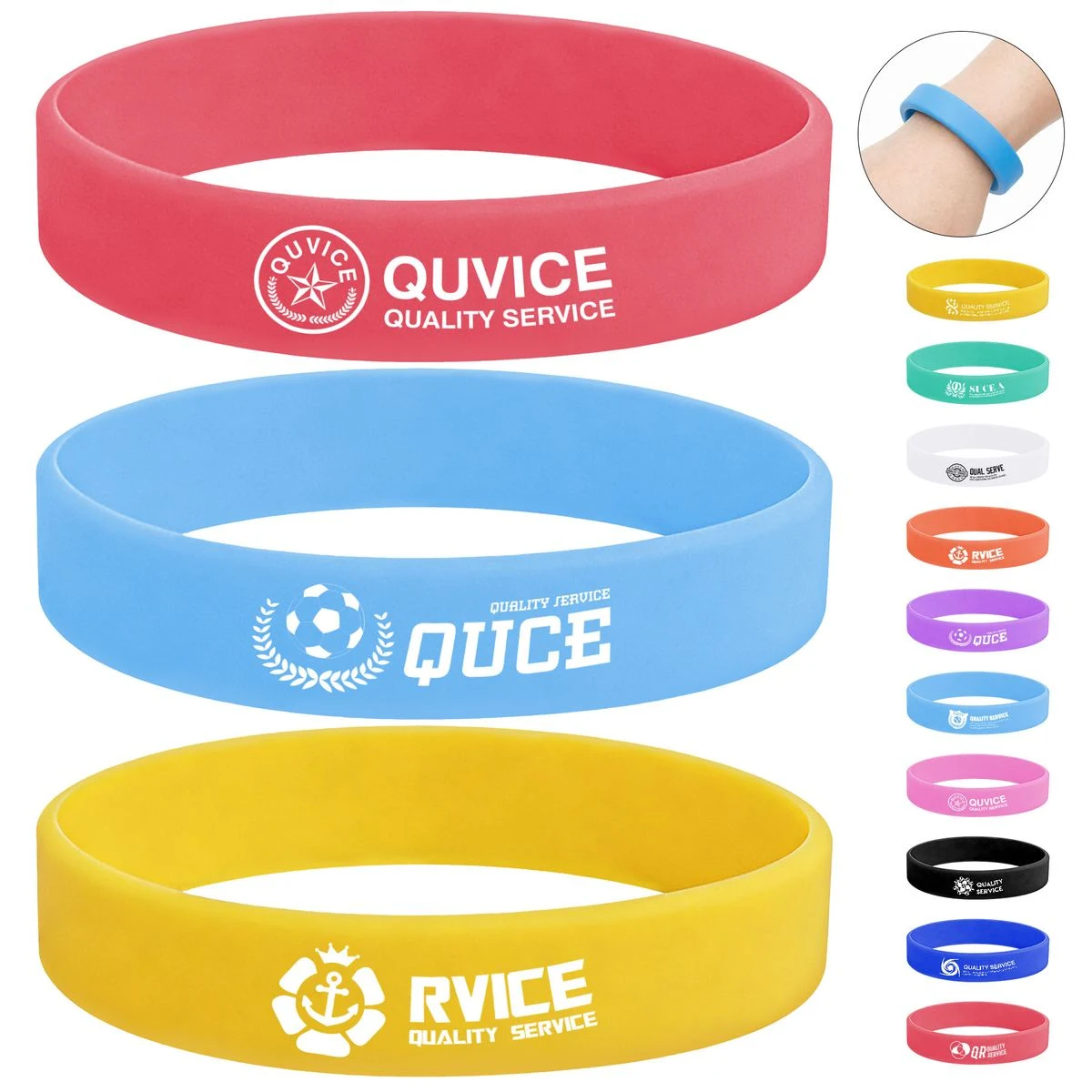 Silkscreen Printed Multi-Color Silicone Wristbands 1