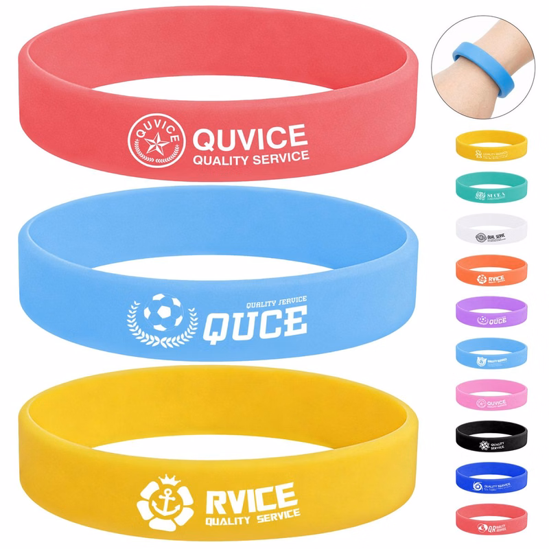 Silkscreen Printed Multi-Color Silicone Wristbands
