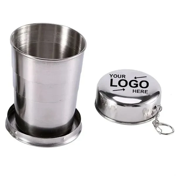 Custom 8.45 oz Stainless Steel Collapsible Camp Cup — Outdoor Adventure Vessel 1