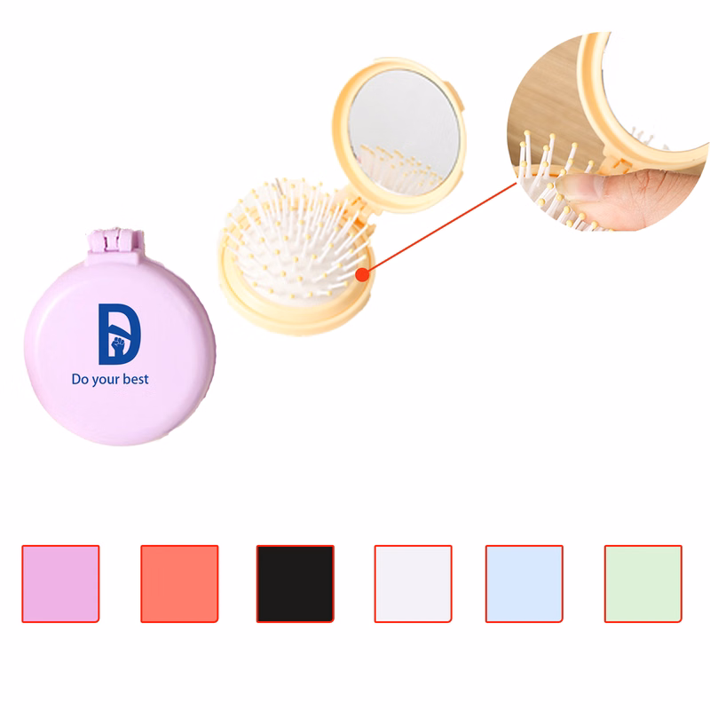 MOQ 50 Round Travel Pocket Comb with Mirror