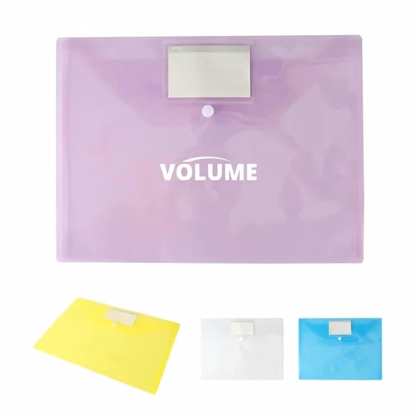 Custom Plastic A4 Document Envelope Pouch with Label — Office Organization Giveaway