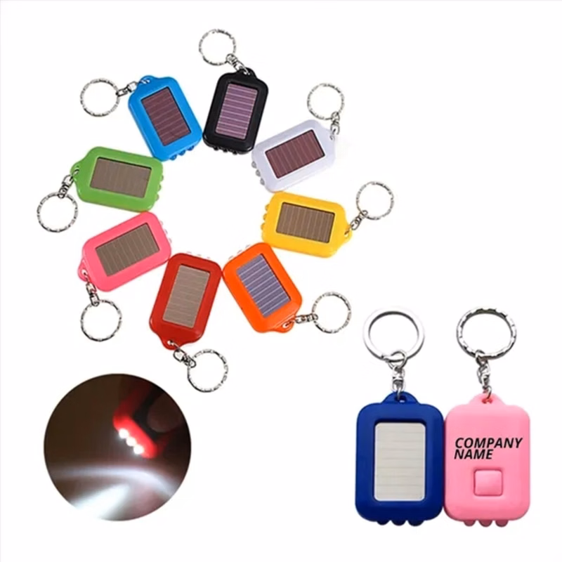 Solar-powered LED Flashlight Keychain