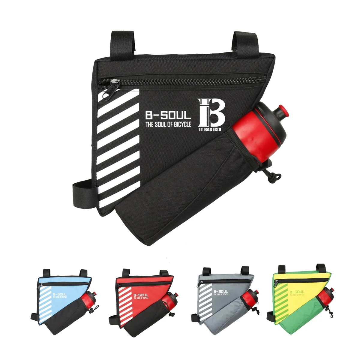 Bike Bag Tube Bicycle Saddle With Water Bottle Holder 1