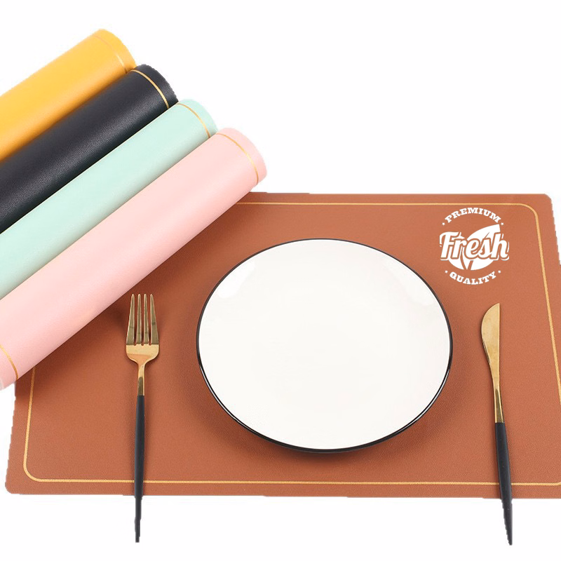 Textured Leather Placemat Waterproof Table Mat