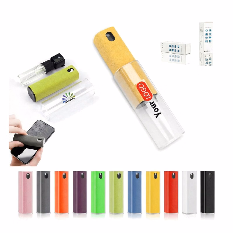 Combined Portable Screen Cleaning Spray And Cloth