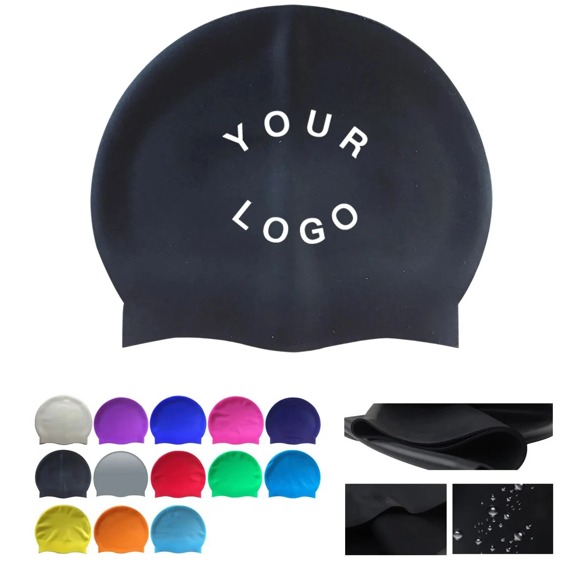 9 Inch Silicone Swim Cap for Reducing Water Drag 1