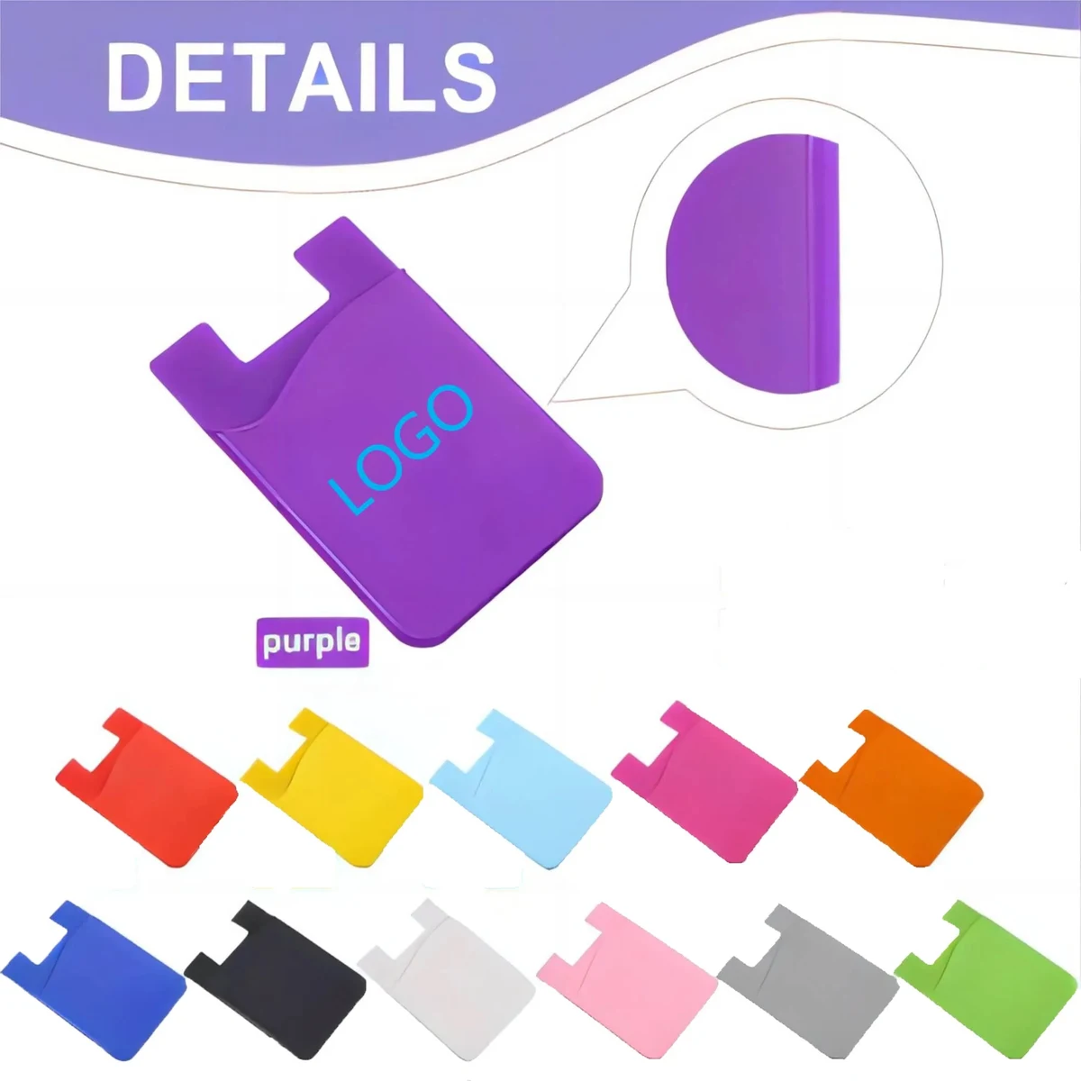 Silicone Cell Phone Card Holders MOQ100 1