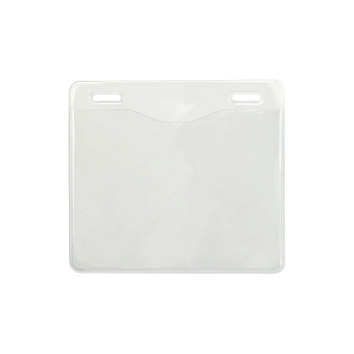 Horizontal Top-Load Clear Vinyl Badge Holder w/ Slot Holes 1