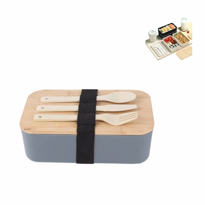 Japanese Bento Box with Bamboo Lid