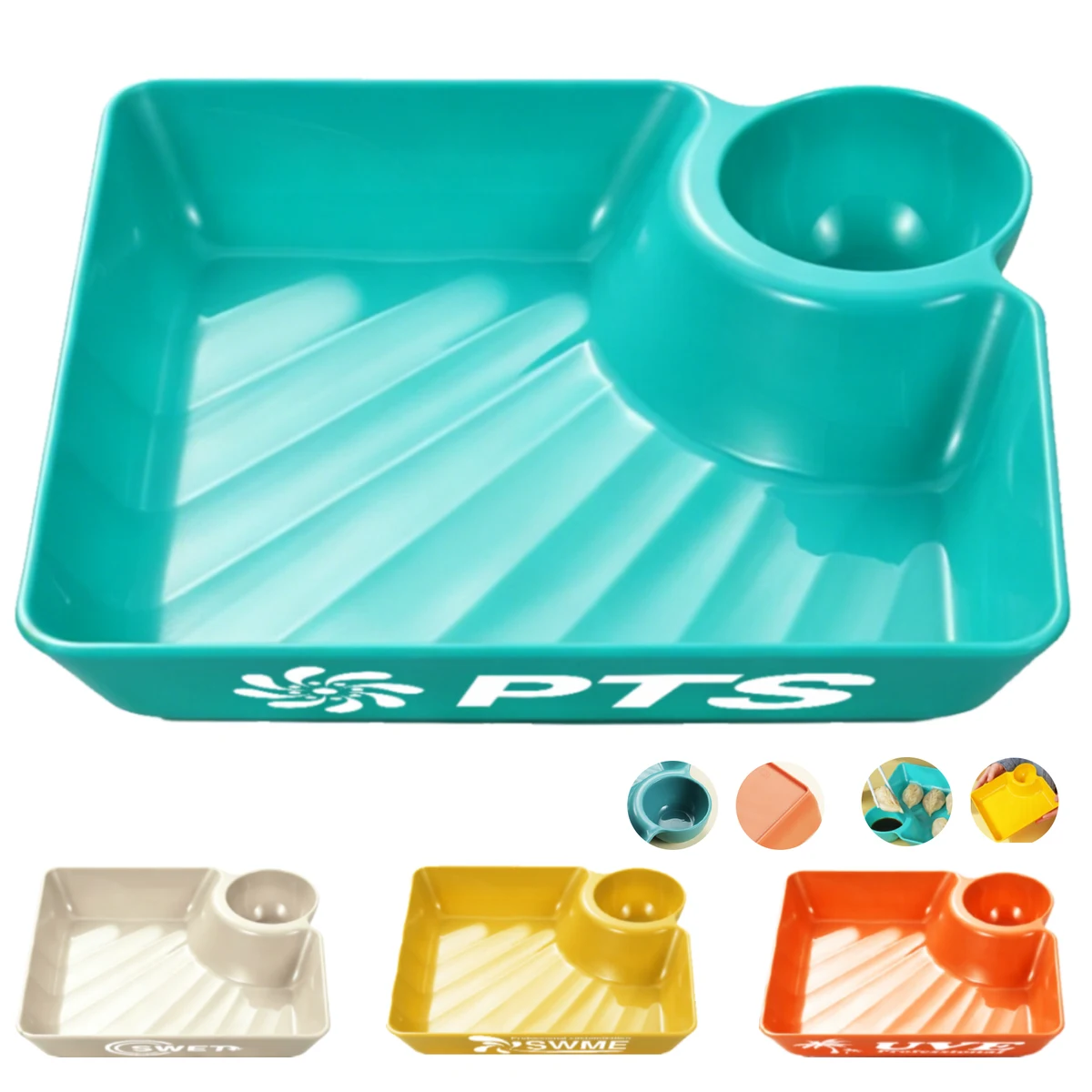 Snack Plate with Dipping Dish 1