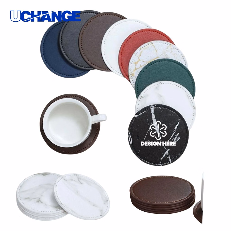 Leather Round Coaster Mat