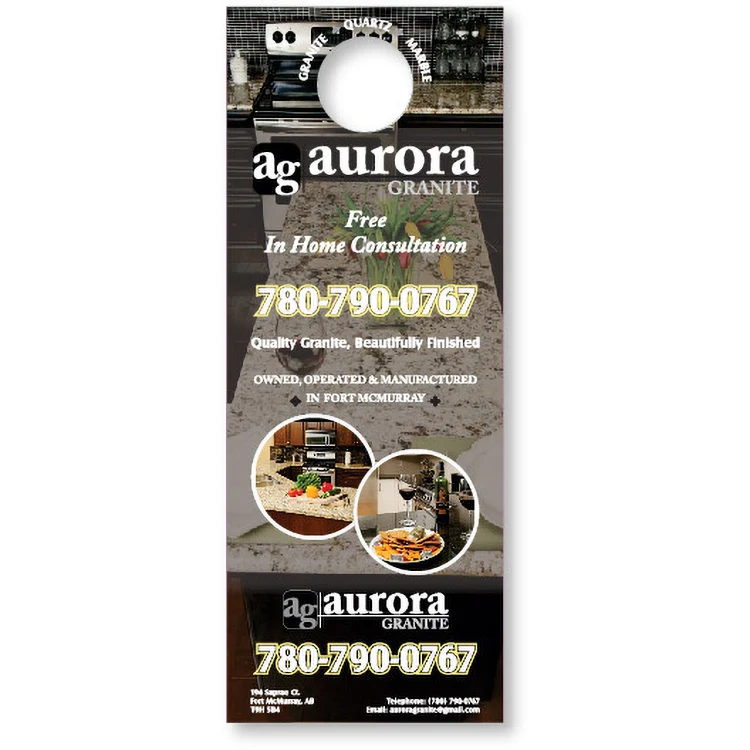 14pt Card Stock Door Hanger, 4.25" x 11", Full Colour Both sides 1