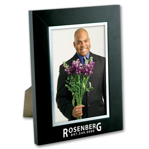 5 x 7 Black Wood Frame w/Silver Bevel 1