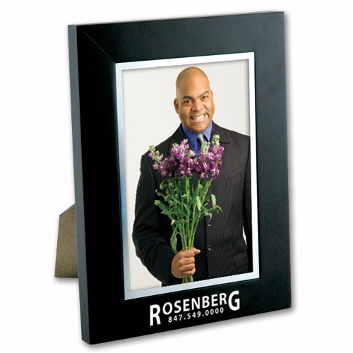 5 x 7 Black Wood Frame w/Silver Bevel